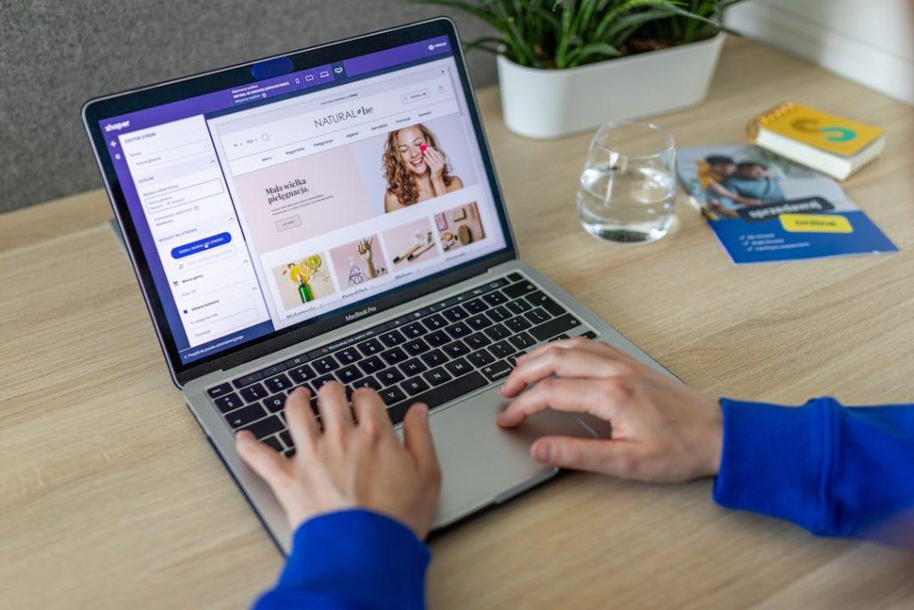 Ecommerce website development cost in India - online store on laptop